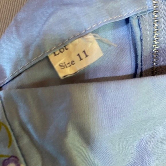 Vintage 1950s NWT Prentiss Lane Dorothy Burns Butterfly Floral Dress 11 ILGWU - Picture 10 of 13